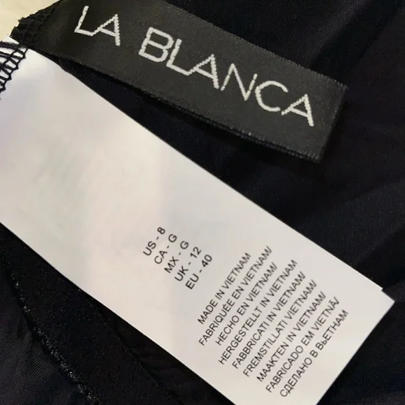 NWT La Blanca Island Goddess Black Off the Shoulder One Piece Swimsuit Size 8 - Picture 10 of 16